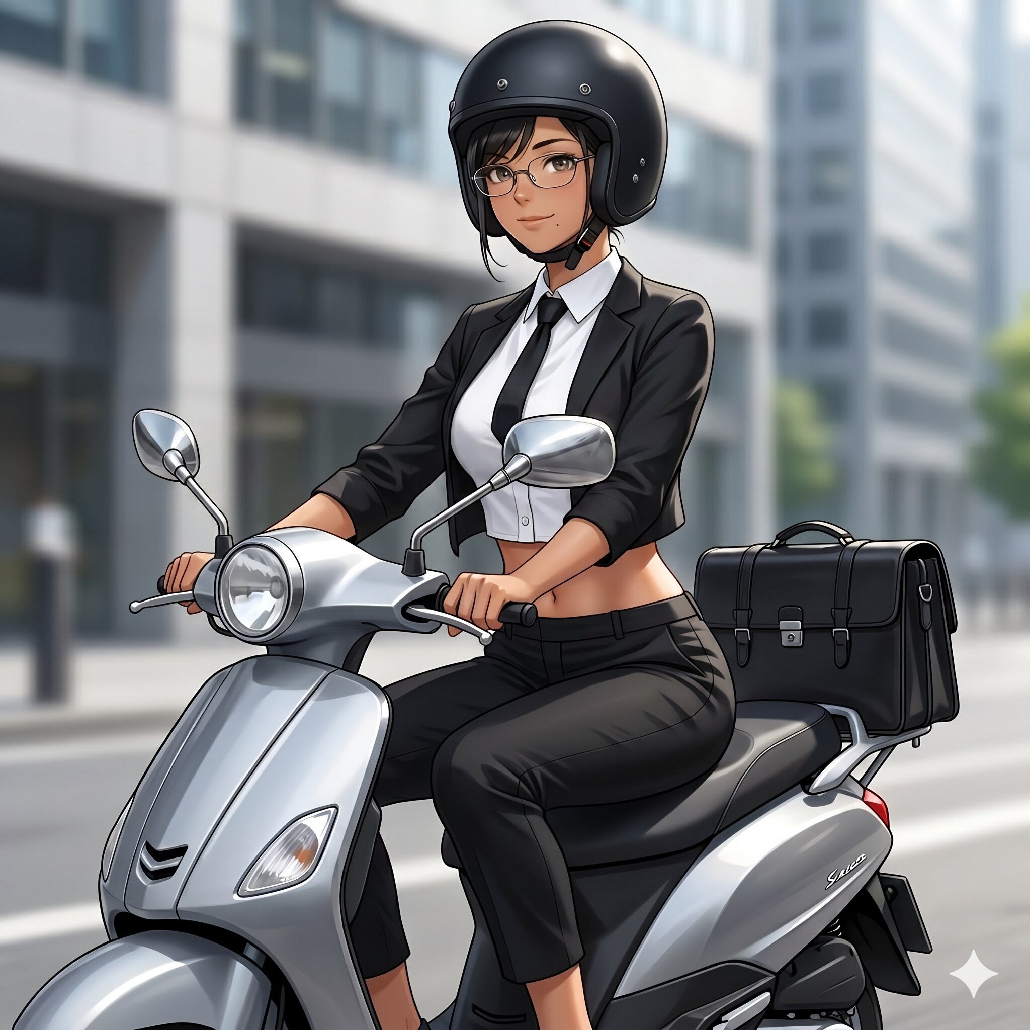 スクーターで営業中の小宮満さん