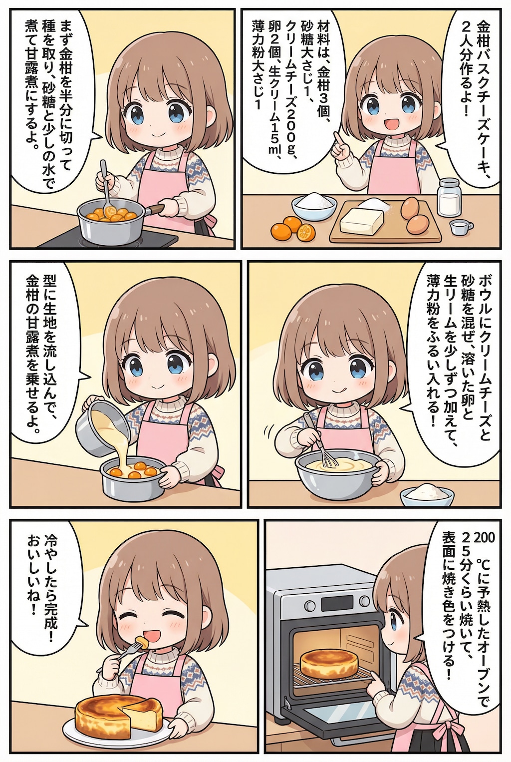 金柑バスクチーズケーキ