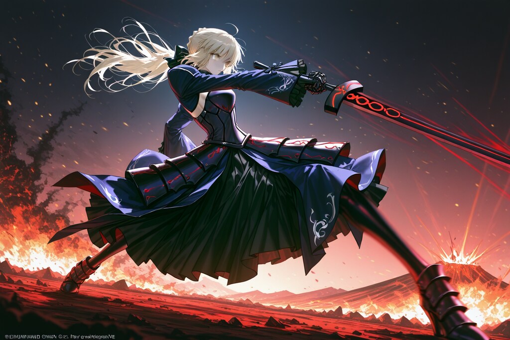 【習作】#DRIP版　荒野に立つセイバー・オルタ