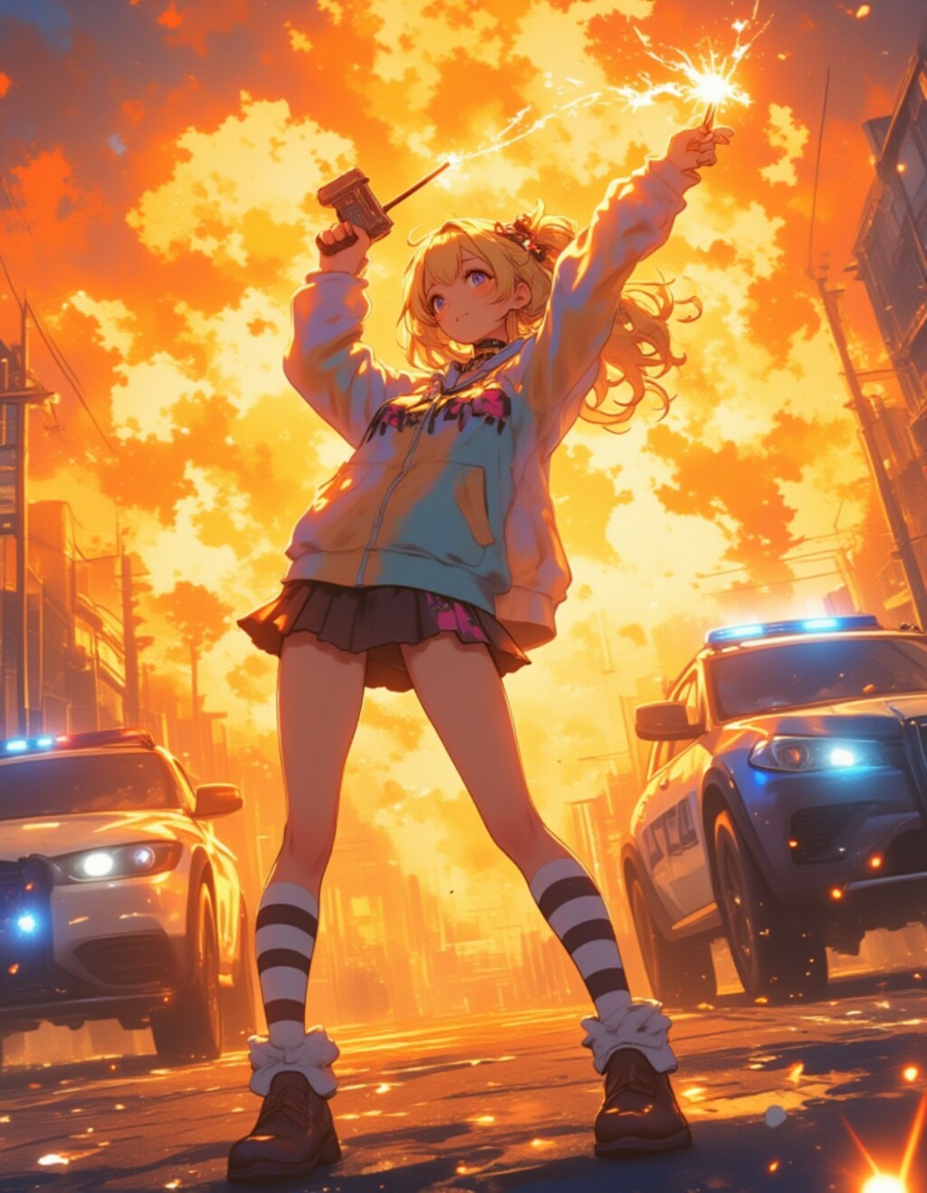 爆炎の中のギャルロリ少女：キラキラアクション！