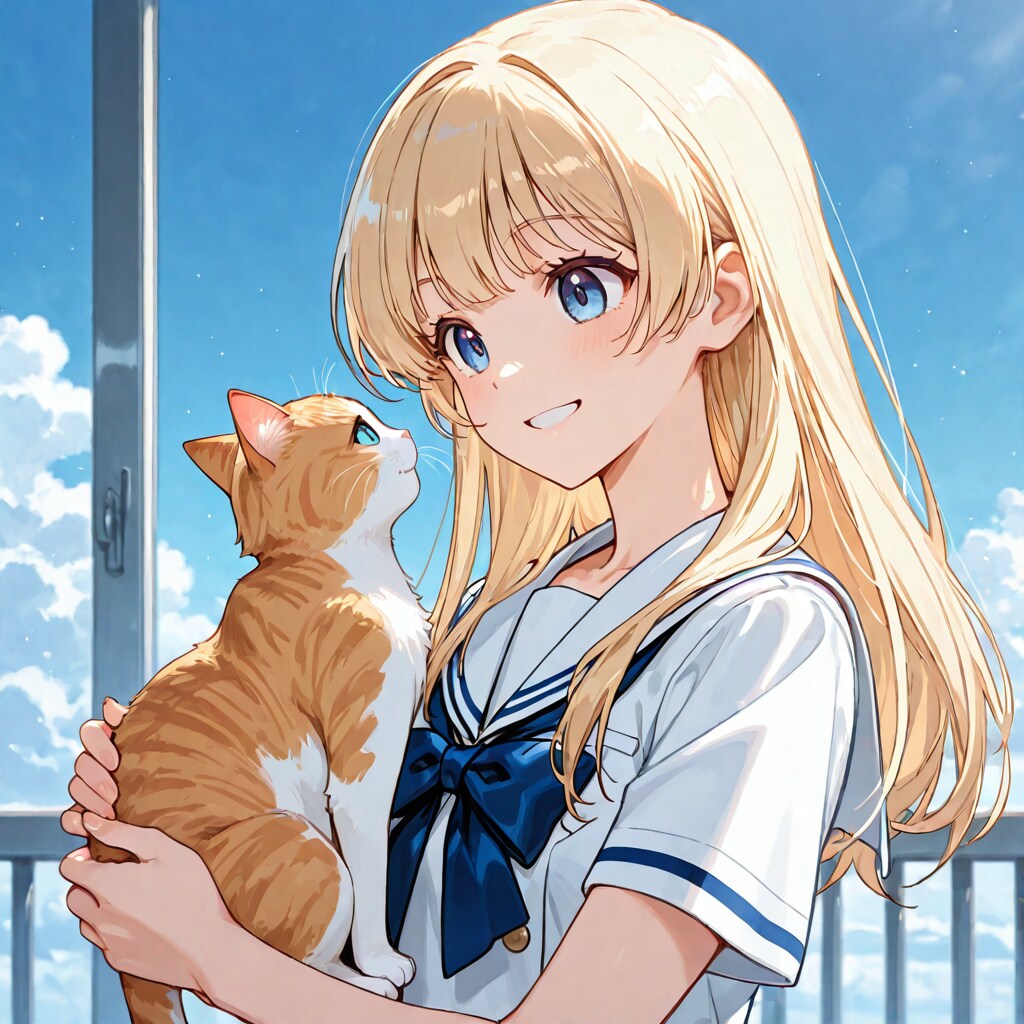 猫を抱く春の陽射しのちちぷいや　弾 | の人気AIイラスト・グラビア