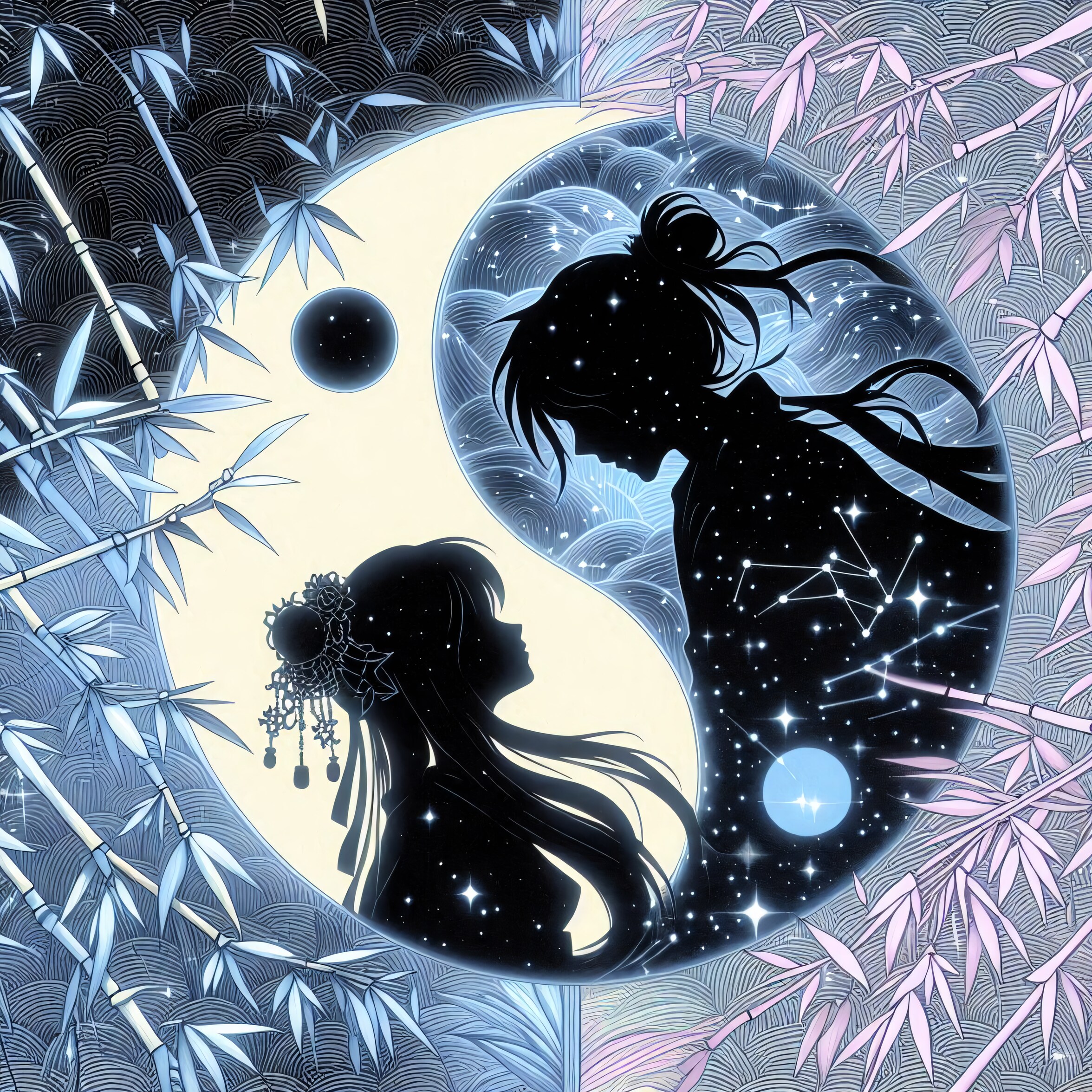 陰と陽と七夕と | の人気AIイラスト・グラビア