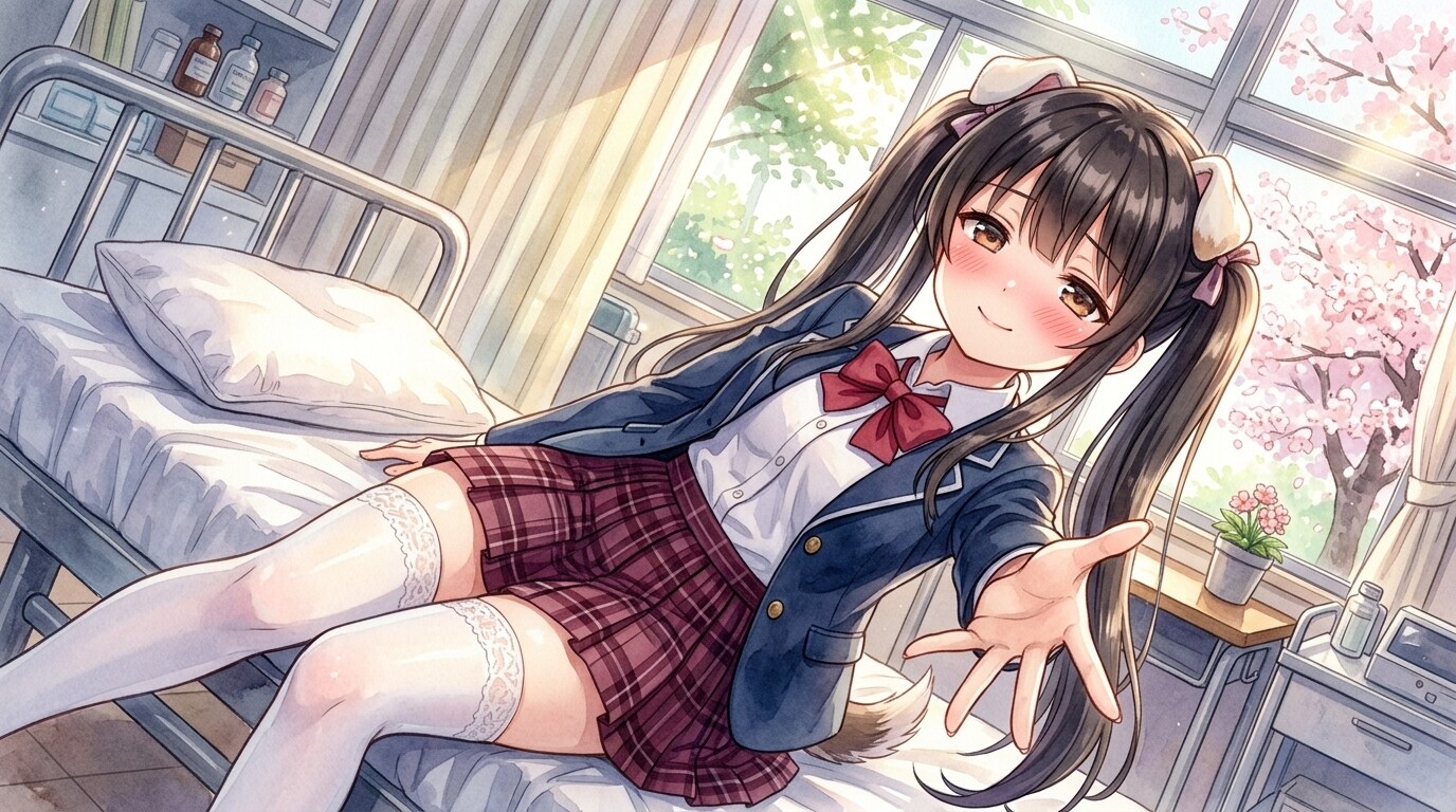 黒ツイわん。保健室 | の人気AIイラスト・グラビア