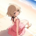 浜辺の少女 3枚目