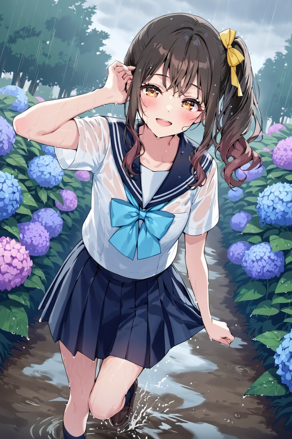 雨、降ってきちゃったよ。