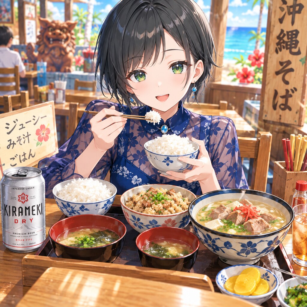 ジューシーと味噌汁を頼んだ藍音ちゃん