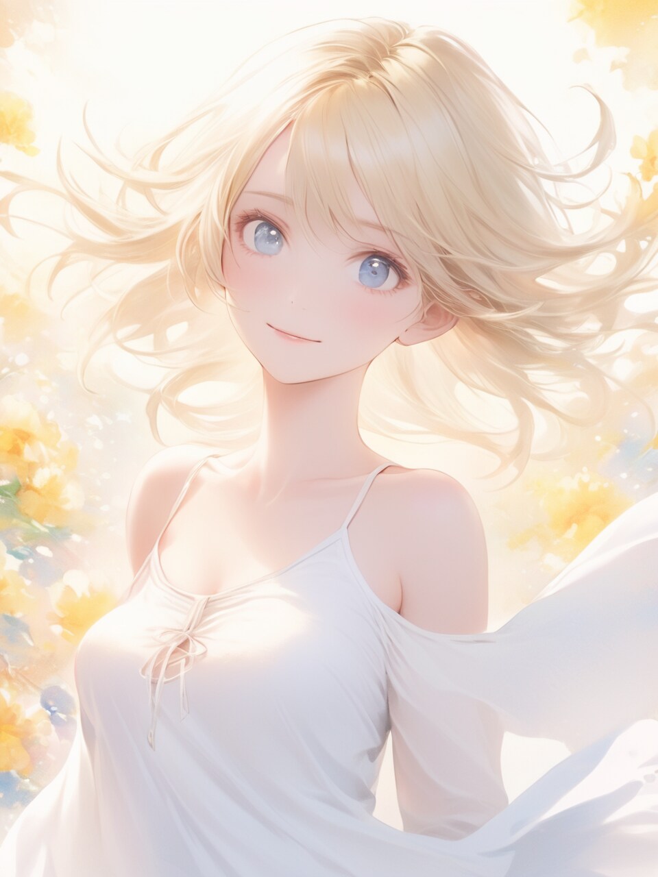 白いキャミソールのお姉さんXL