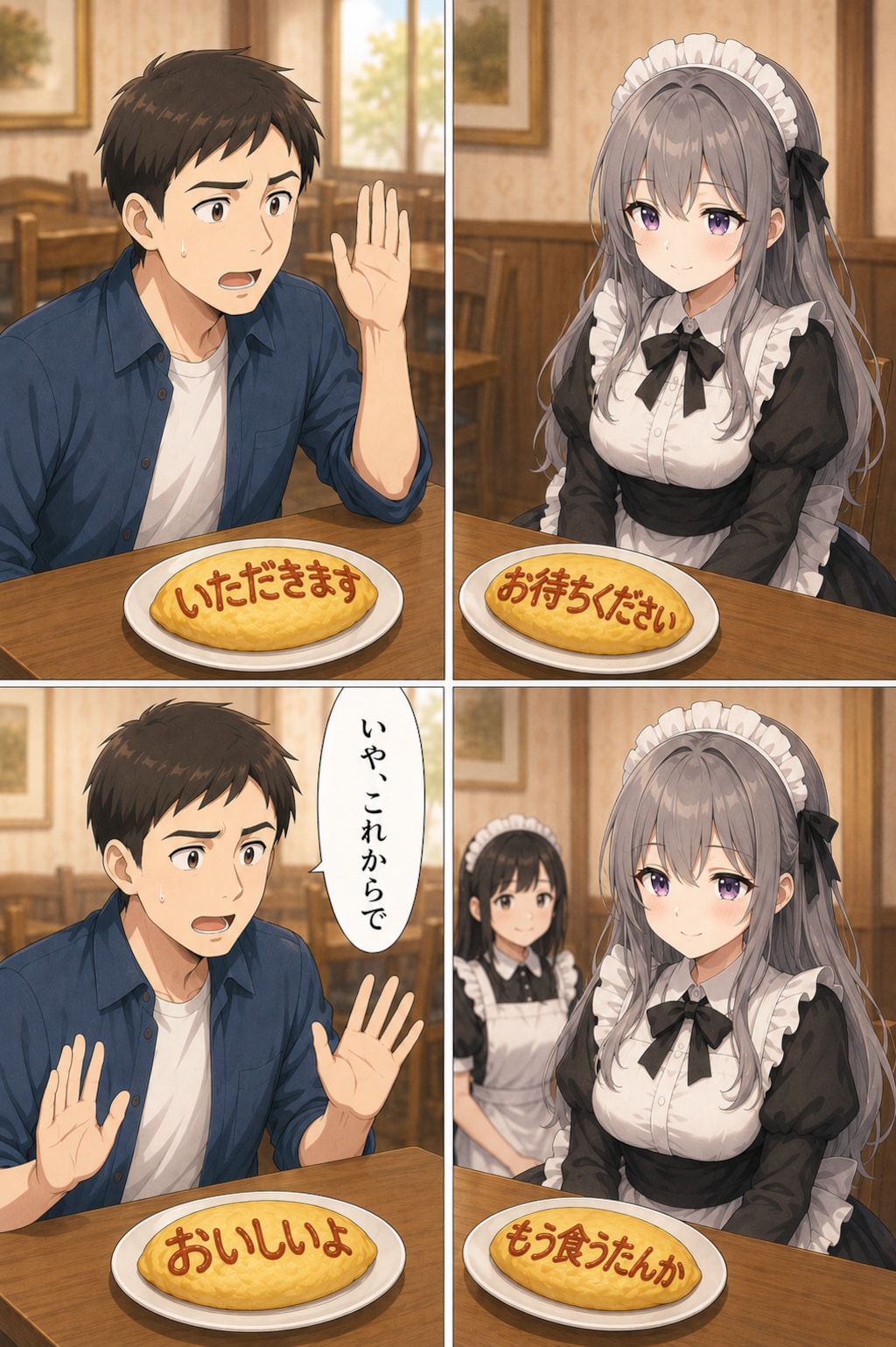 オムライスのメイドさんのボツ画像