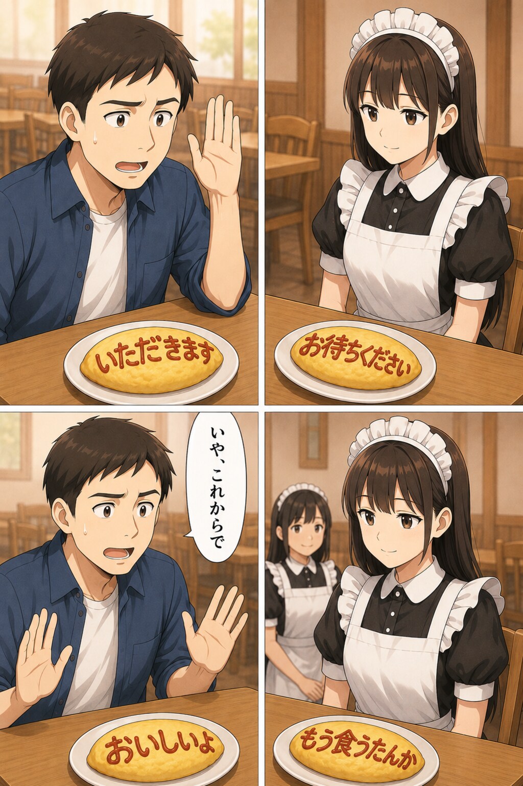 オムライスのメイドさんのボツ画像