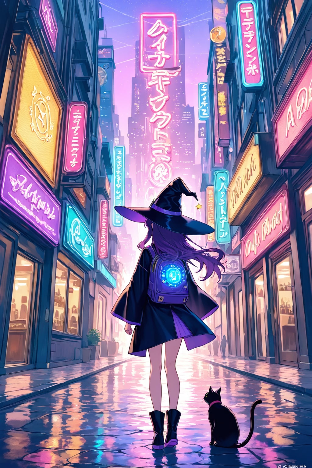 魔女と黒猫 | の人気AIイラスト・グラビア