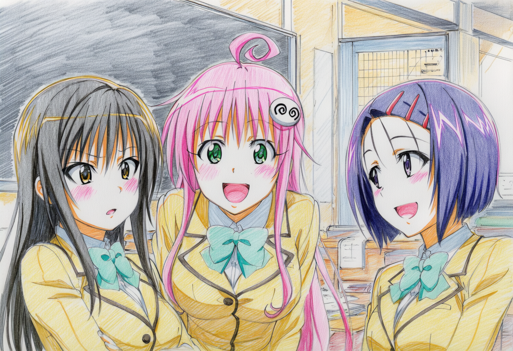 日常のララと古手川と春菜