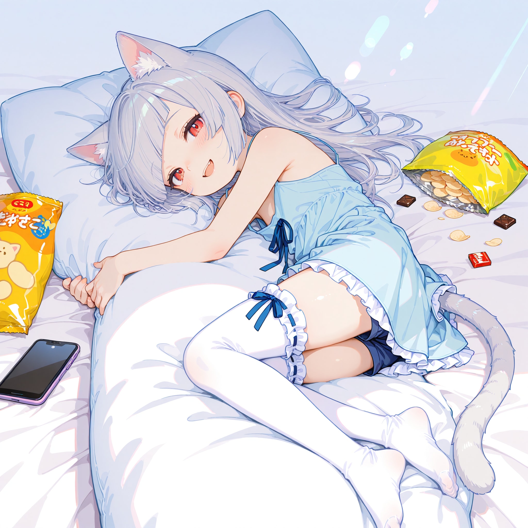 ゴロゴロ猫娘 | の人気AIイラスト・グラビア