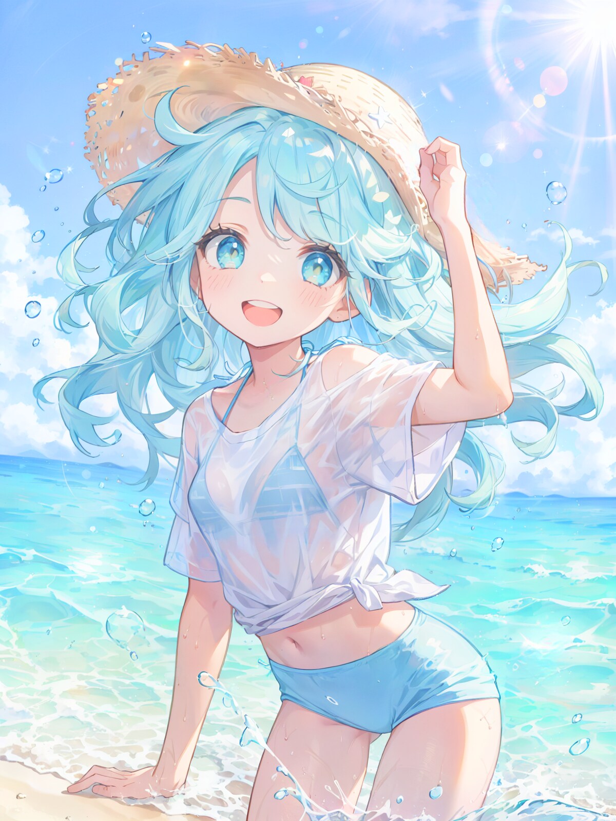 濡れTシャツ on 水着