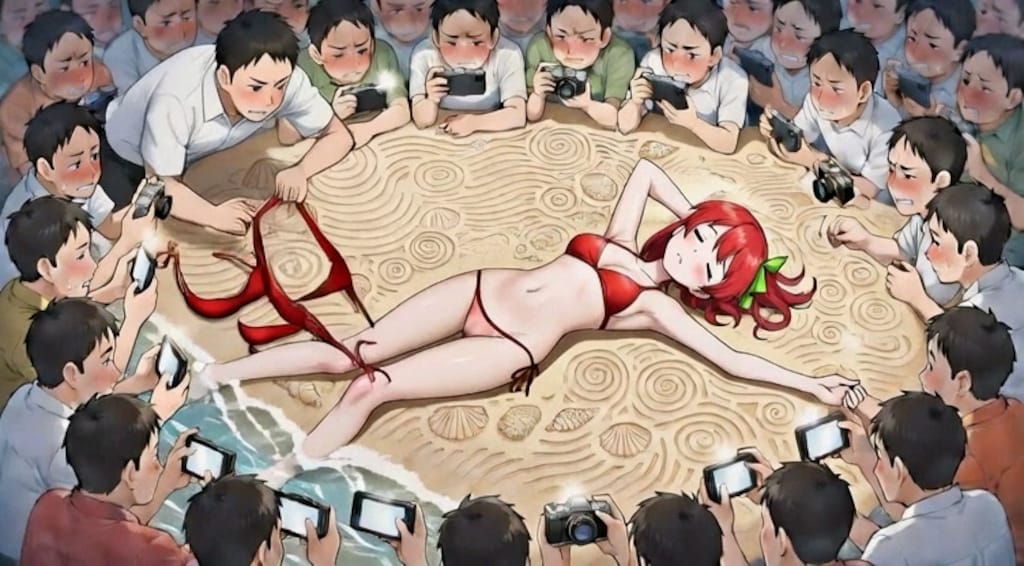 スケスケ水着を着てるのがバレた！