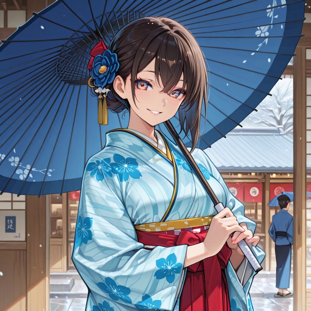 和傘を差した美少女