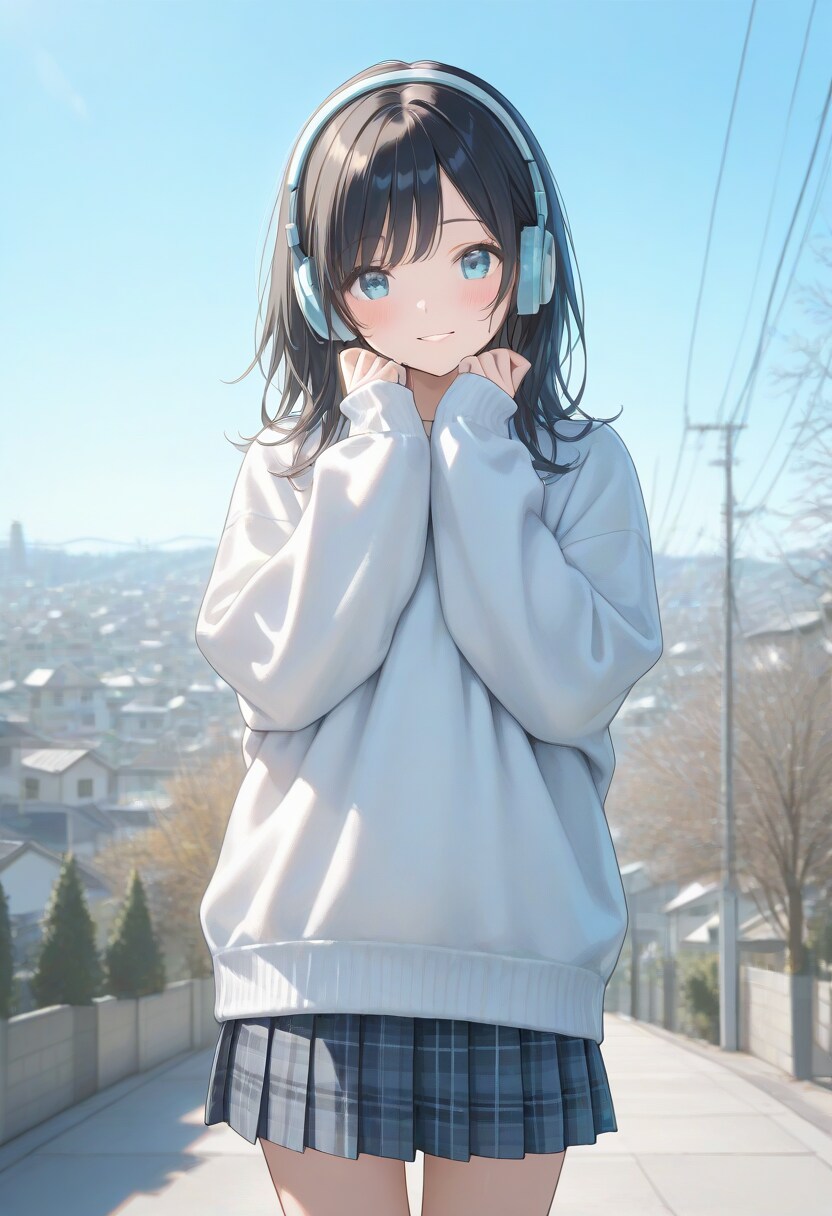 春の街角(ヘッドフォンの少女)(4) | の人気AIイラスト・グラビア