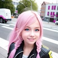 ピンクヘアバイク女子 6枚目