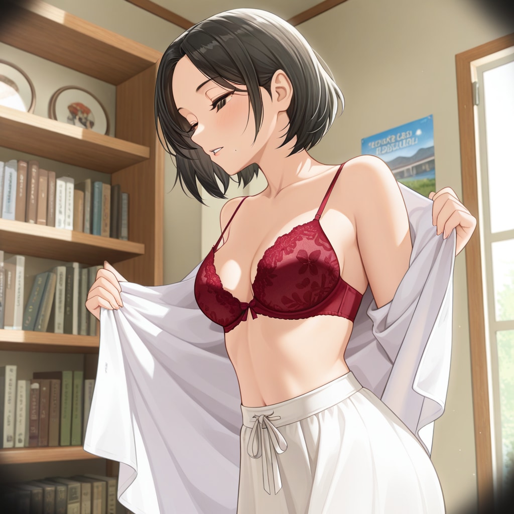 熟女の着替えを覗き見