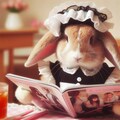 ファッション雑誌を読むウサギ 4枚目