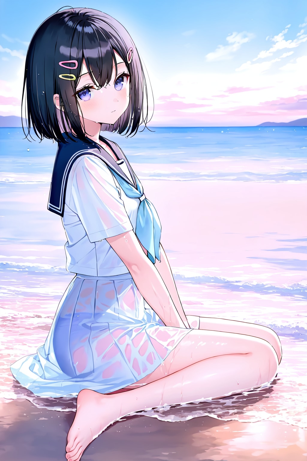 セーラー服と砂浜(LILAC)(54)