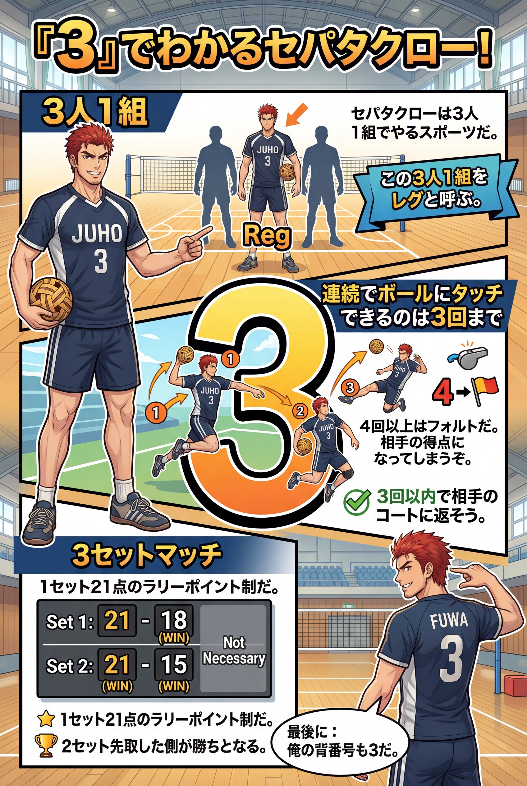 「3」でわかるセパタクロー！