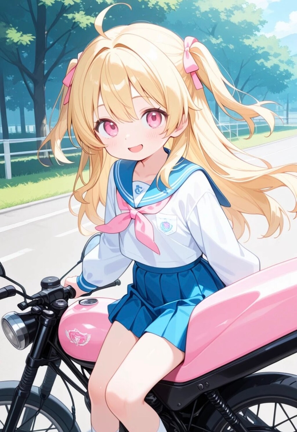 ピンクのバイク☆