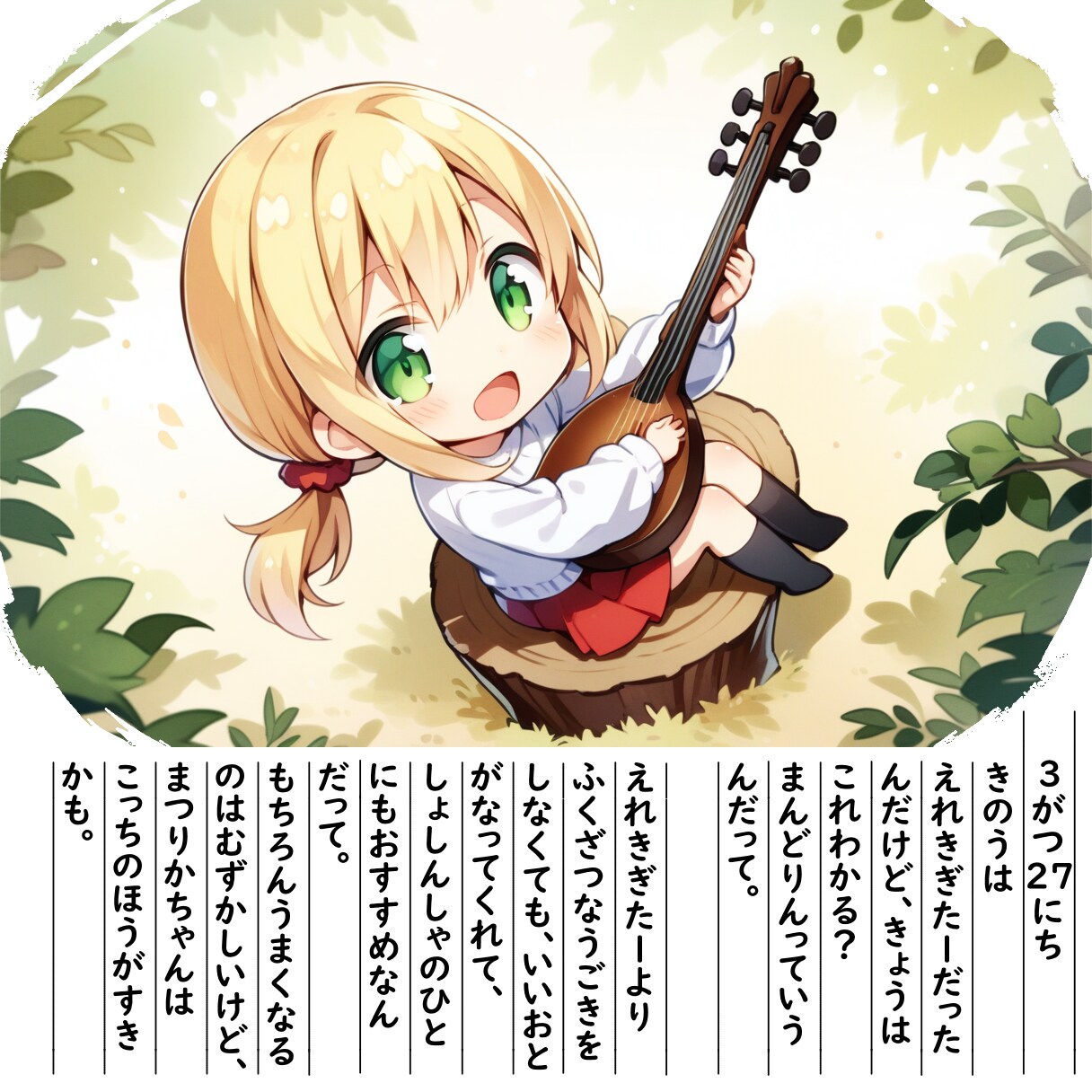 【絵日記】まんどりんっていうがっきがあるんだよ | の人気AIイラスト・グラビア