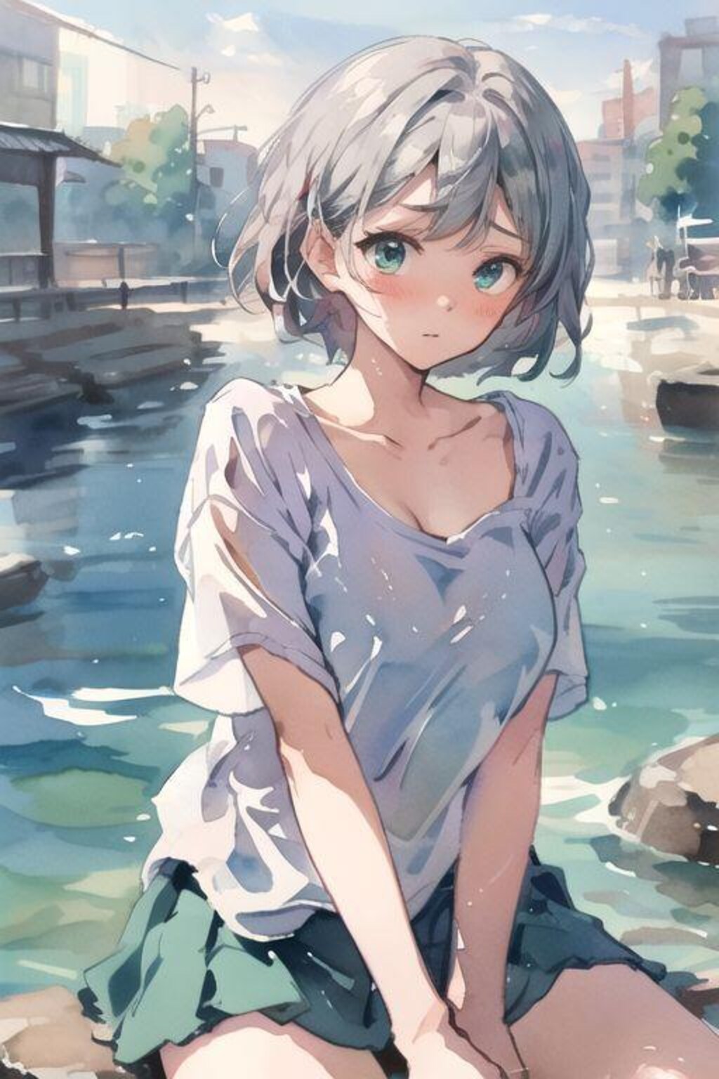 10 ちょっと透けてる銀髪ボブちゃん