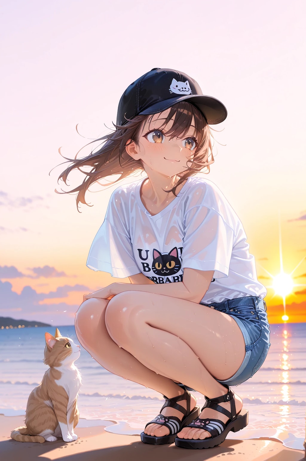 海辺の女の子