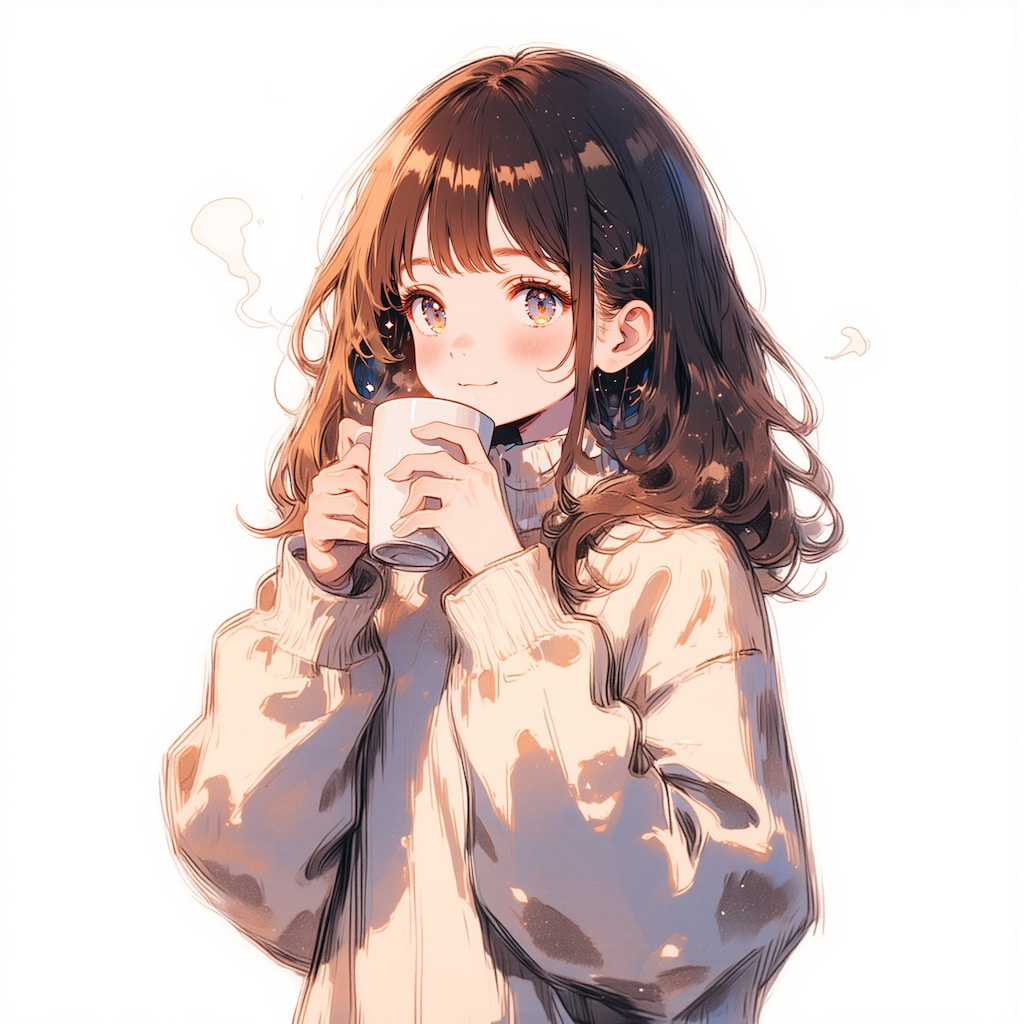 コーヒーを飲む女の子 6