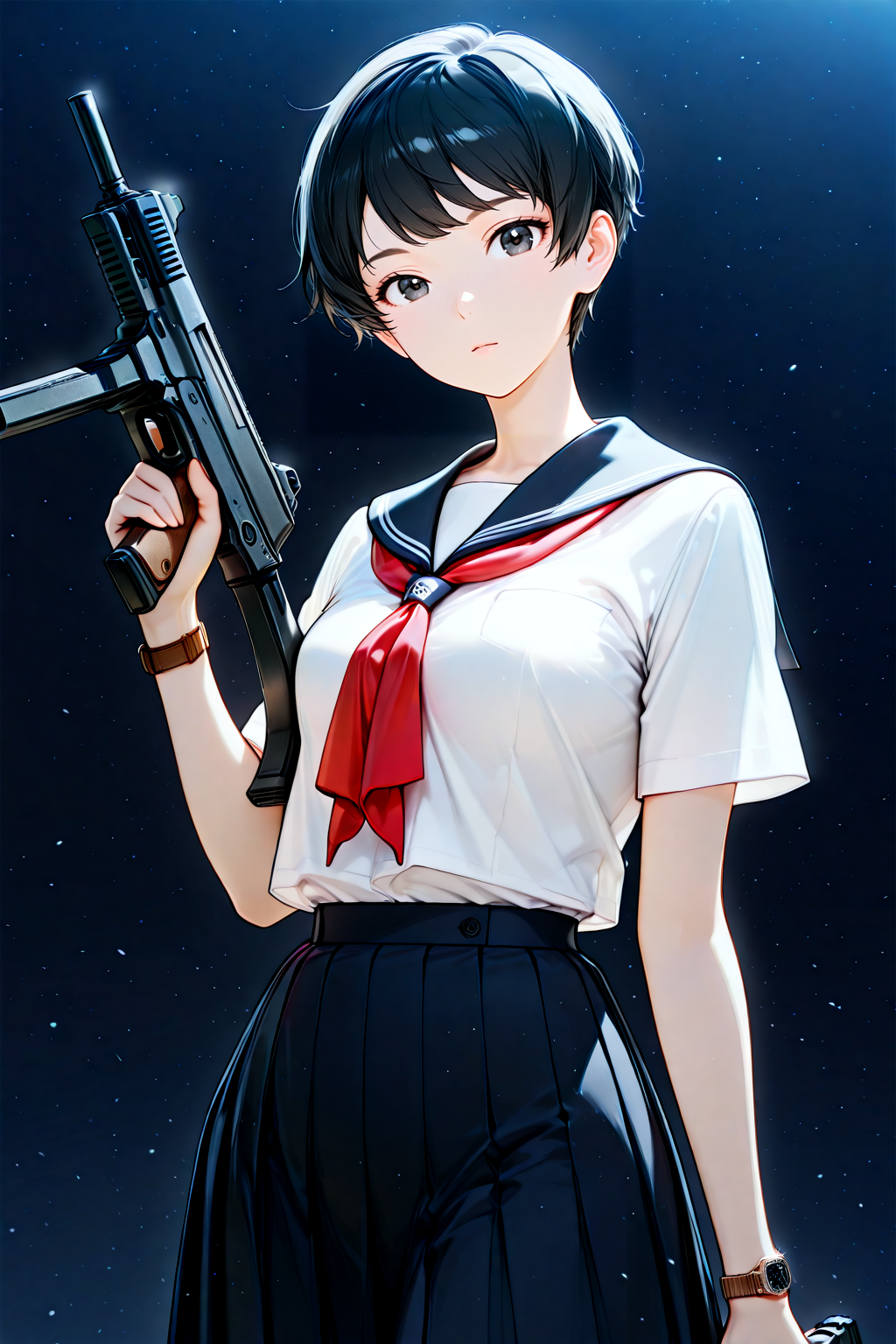 機関銃と日本刀