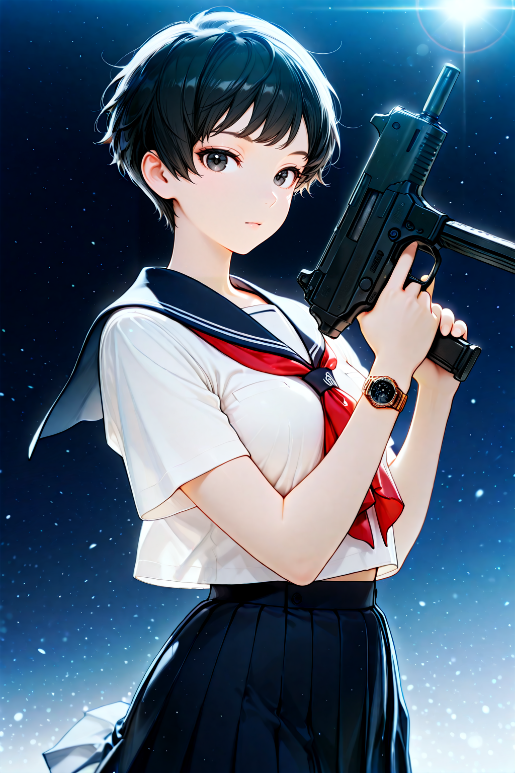 機関銃と日本刀