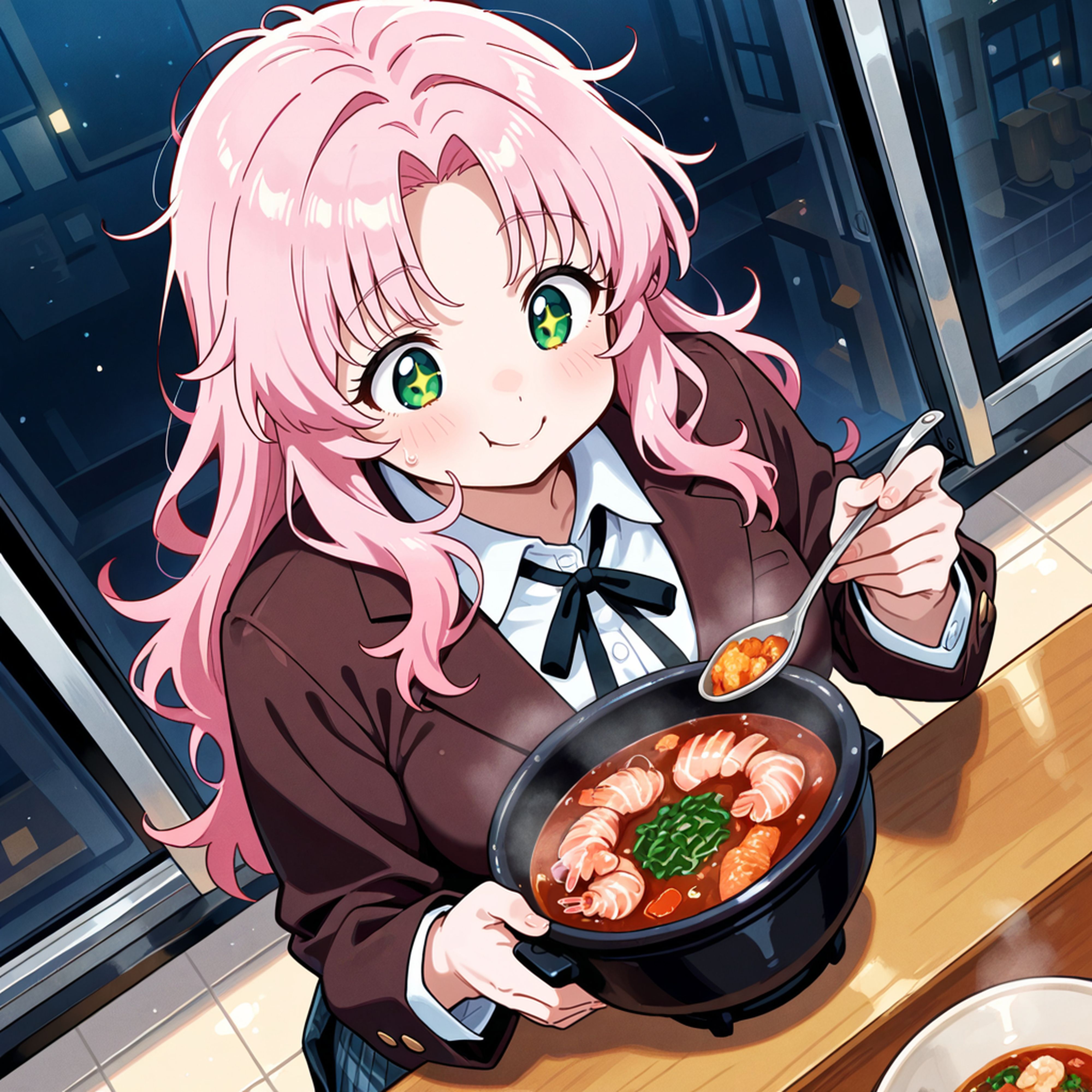 海鮮チゲ定食が食べられるなんていい学食だね！ | の人気AIイラスト・グラビア