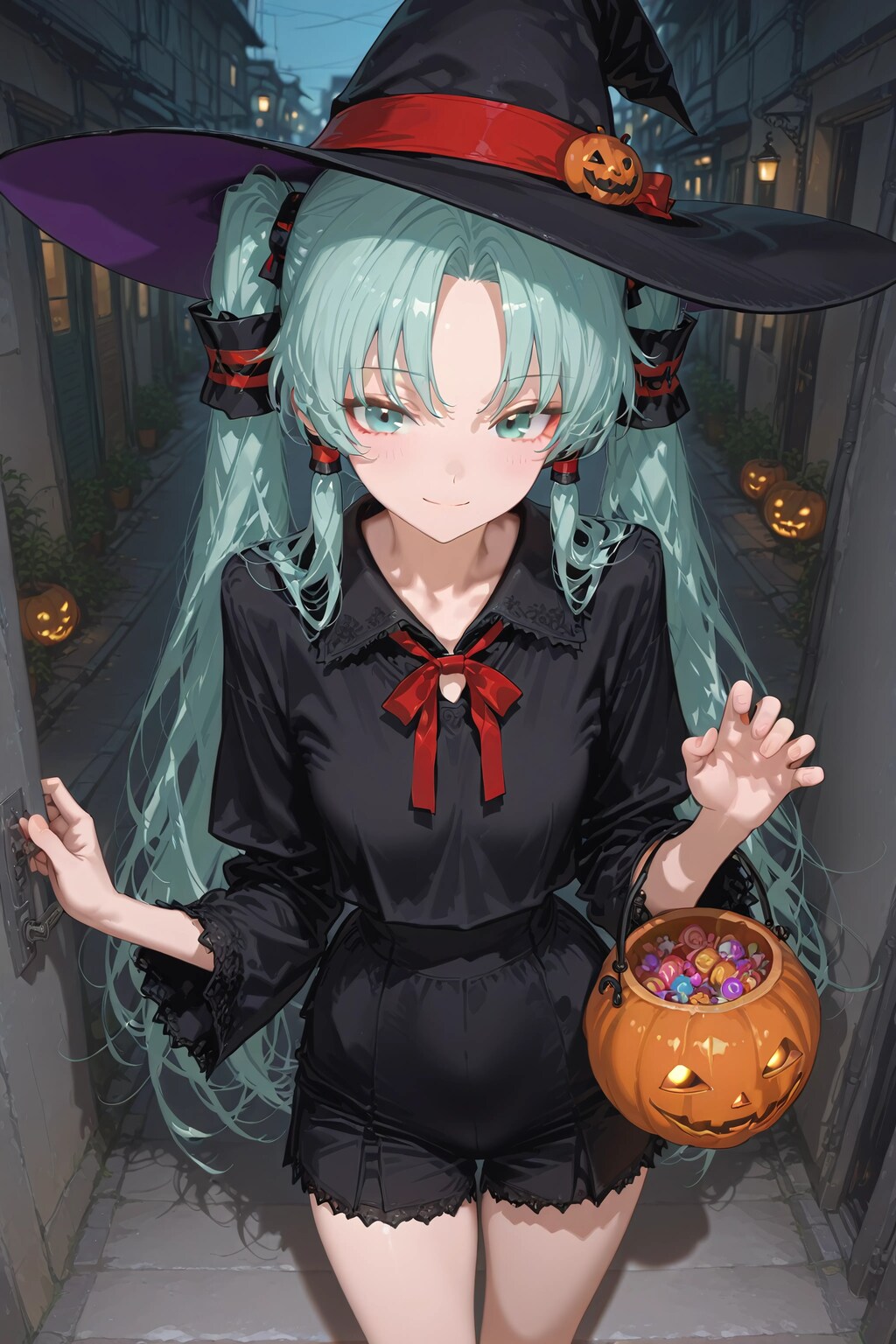 Miku-Inspired Halloween Witch