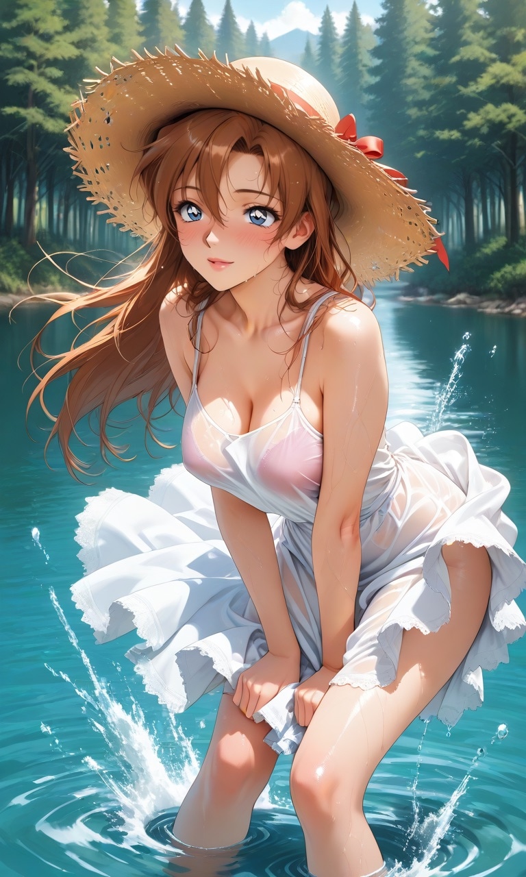 水遊びをするガール