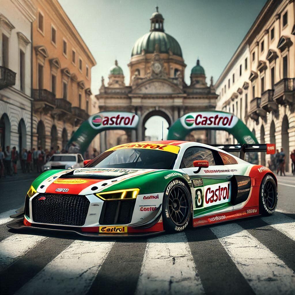 カストロールカラーアウディR8レーシングカー