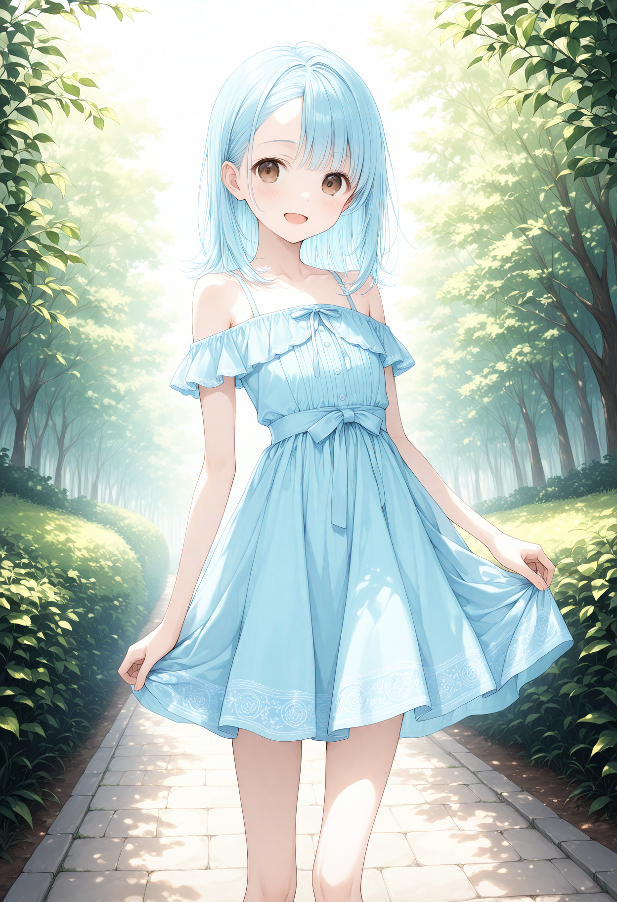 水色ワンピ | の人気AIイラスト・グラビア