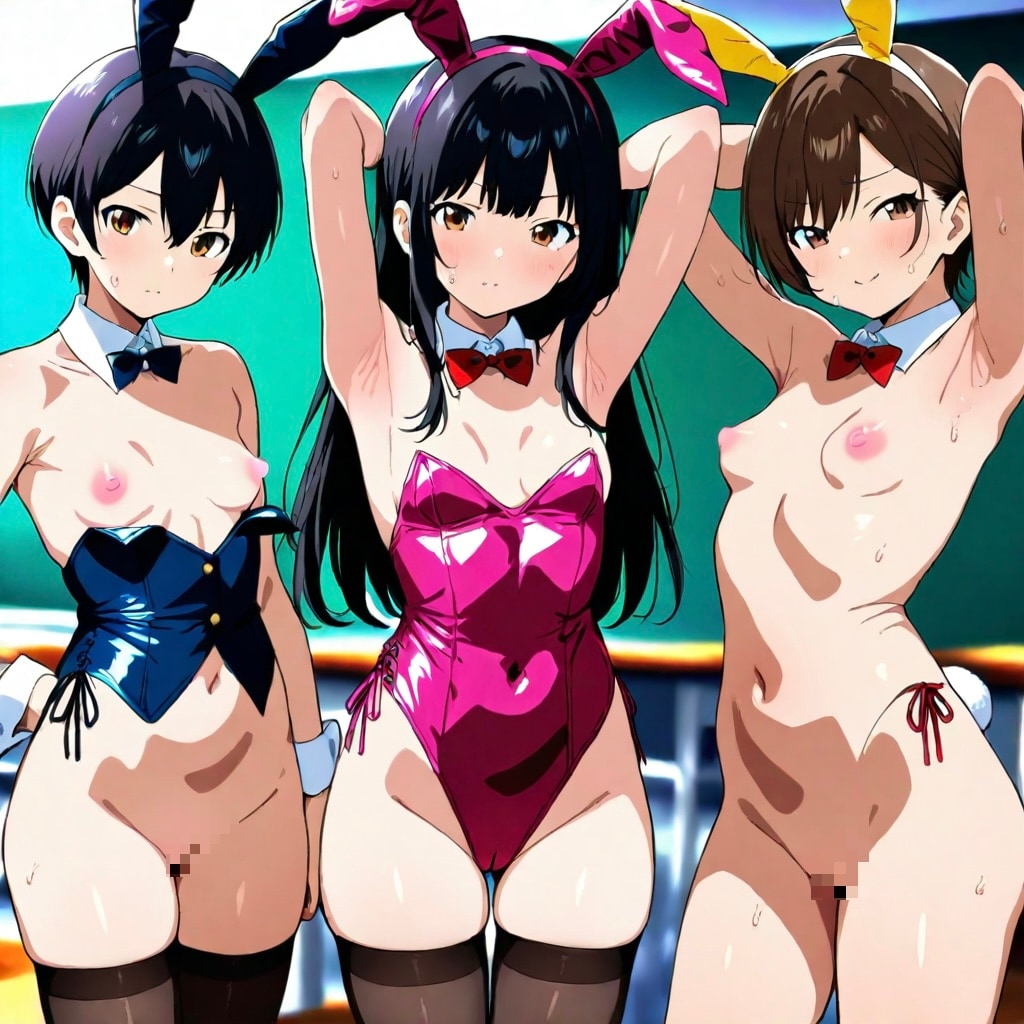 黒髪女生徒達(文化祭の衣装？)
