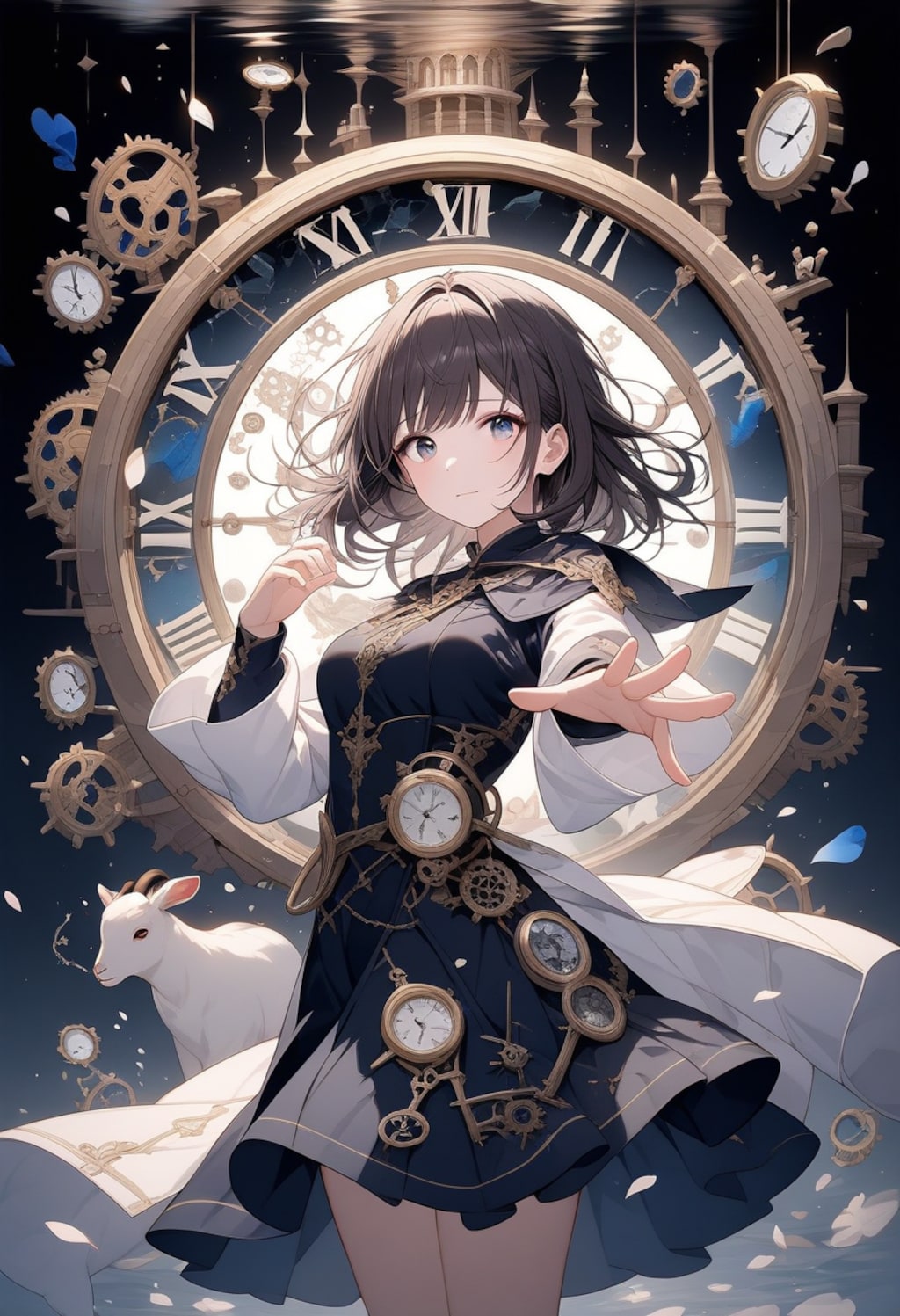 時計塔の美少女