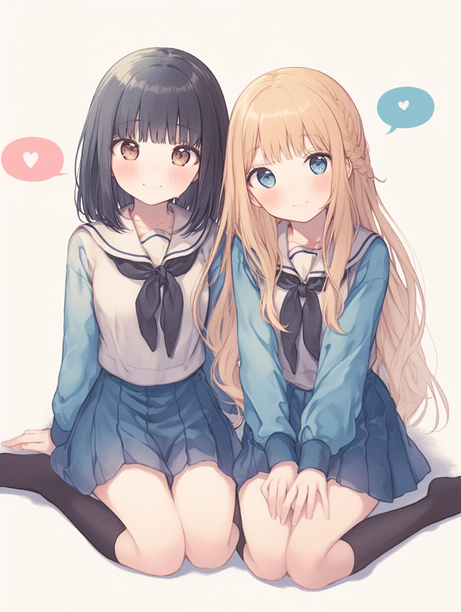 二人のJK330-2 | の人気AIイラスト・グラビア