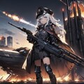 未来都市と少女兵 4枚目