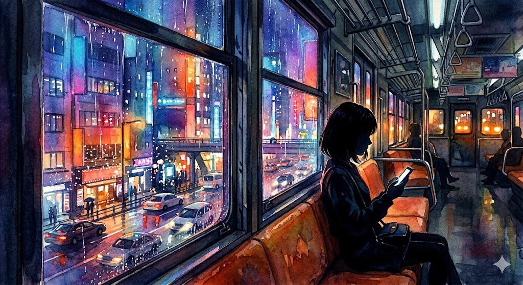 雨の帰路 | の人気AIイラスト・グラビア