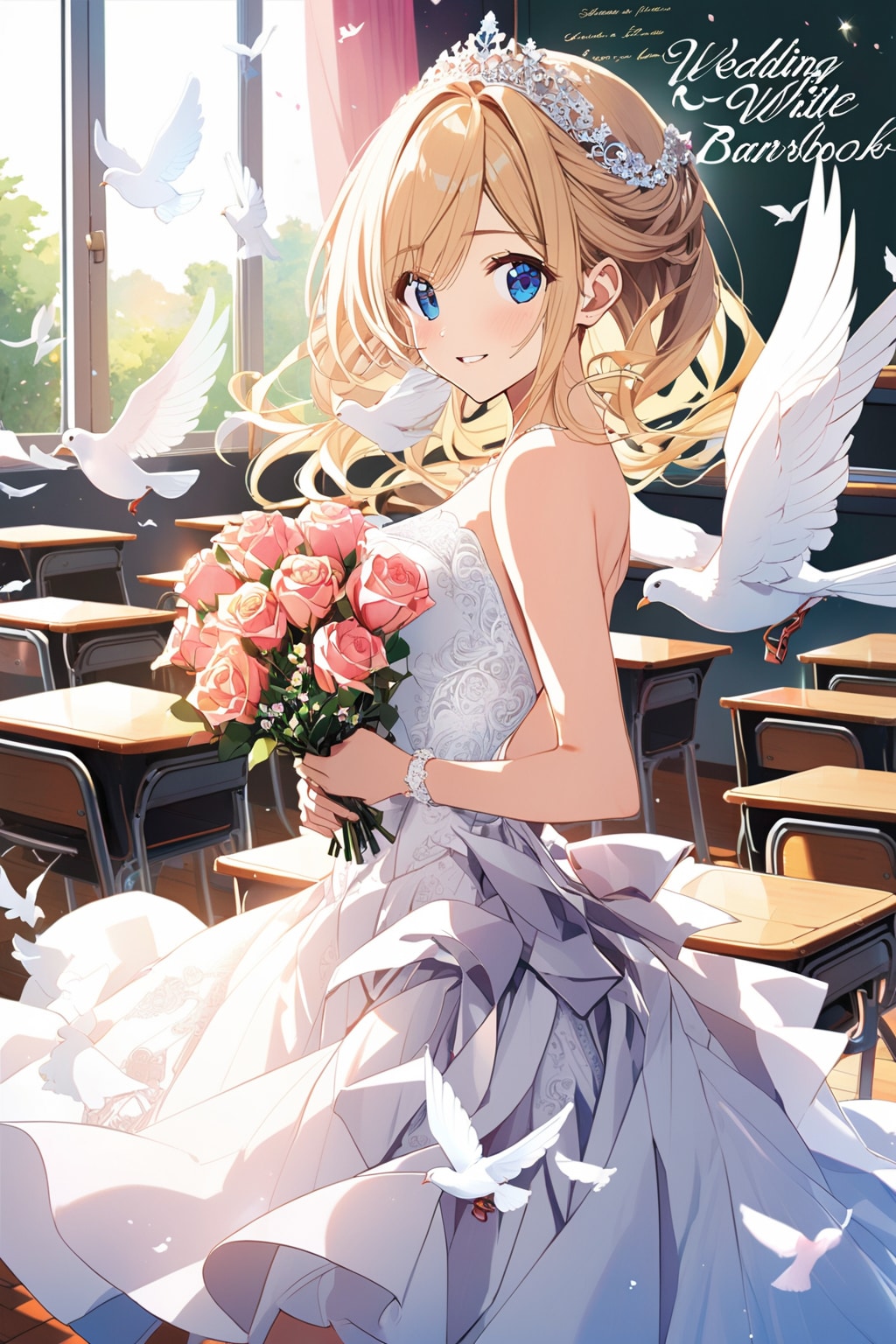 教室で結婚式のVEGAちゃん