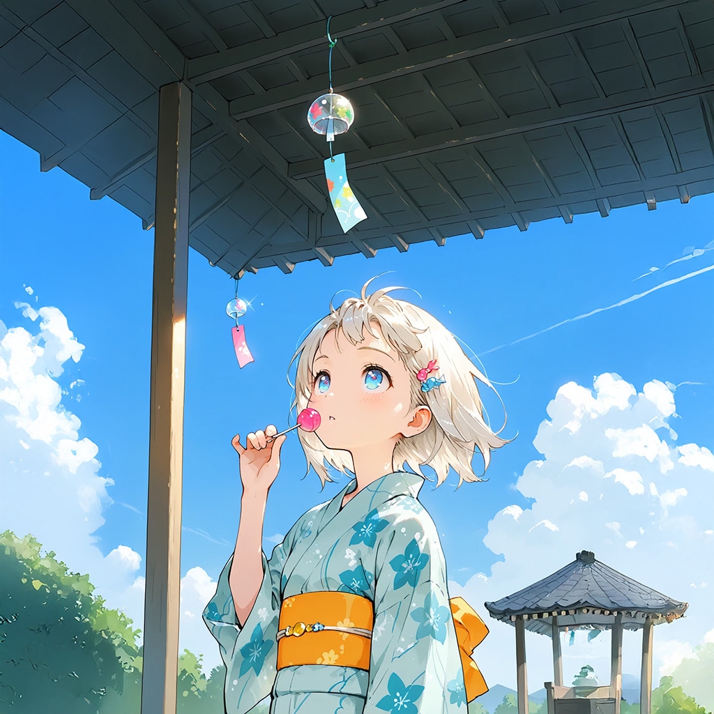 『イチゴじゃなくて桃味だ。あ、風吹いて来た』