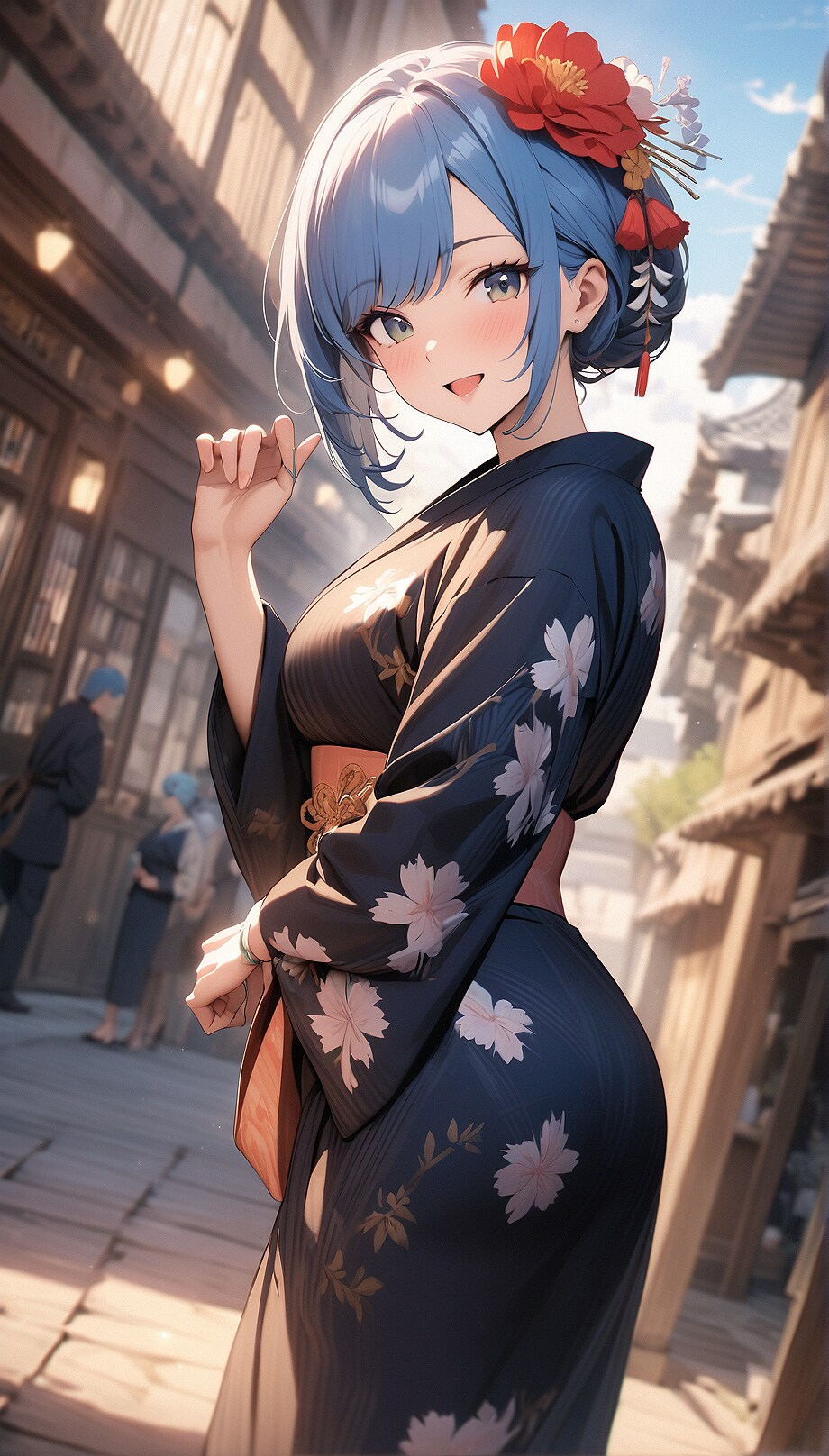 青髪さん① | の人気AIイラスト・グラビア