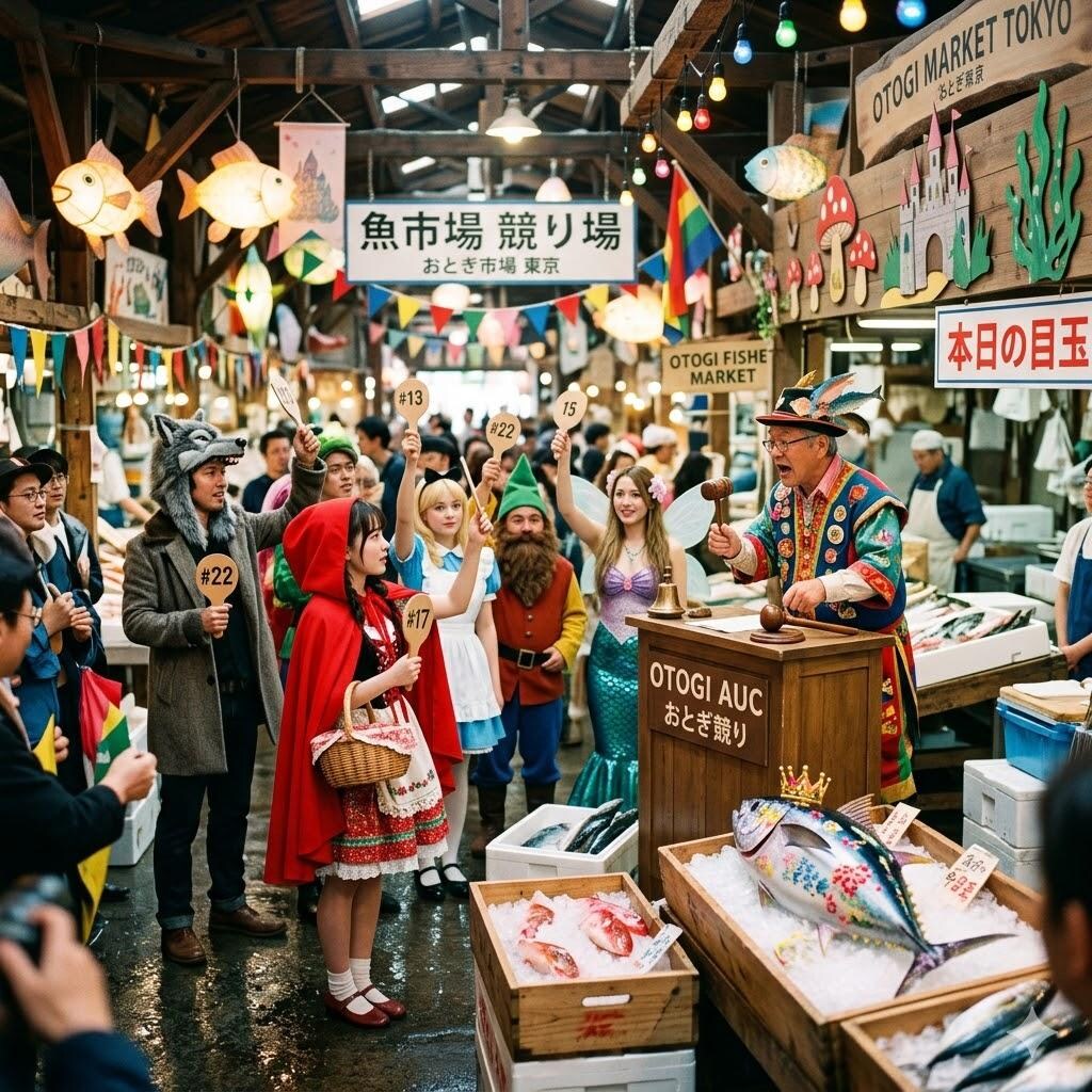 メルヘンな魚市場の競り