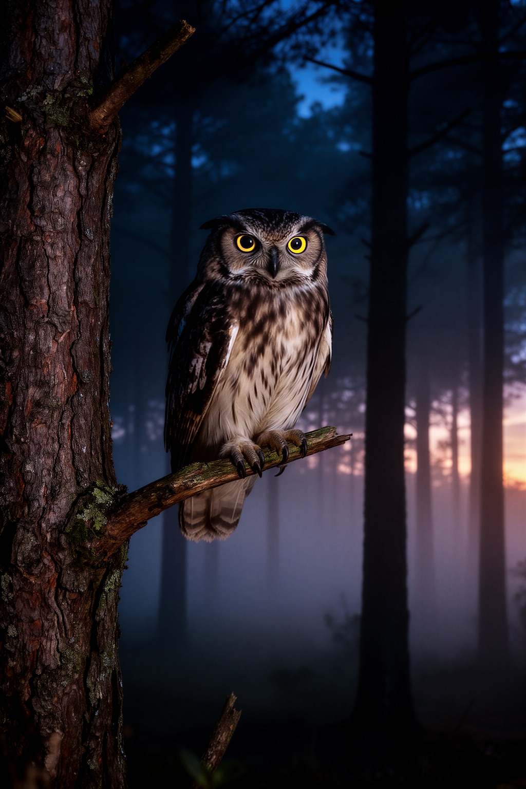 夜明けの森の梟
