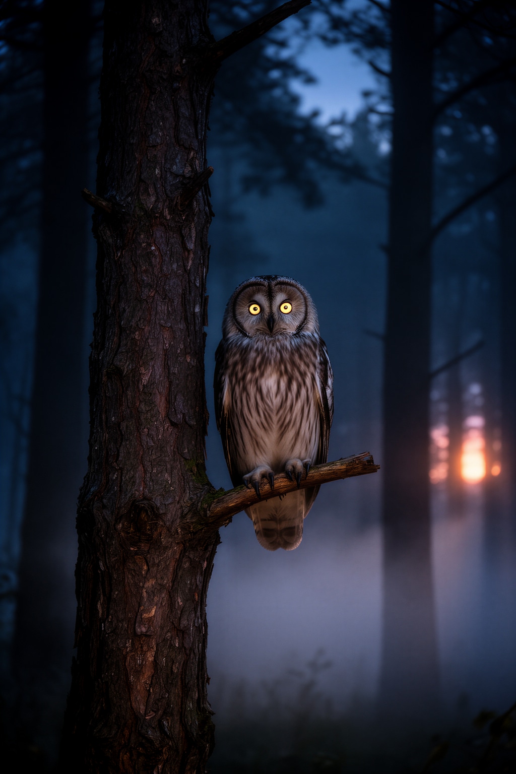 夜明けの森の梟