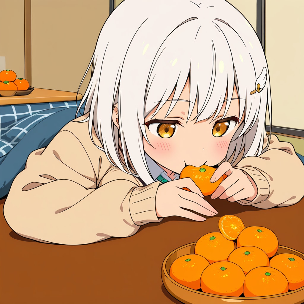 みかんモグモグでおいしいね | の人気AIイラスト・グラビア