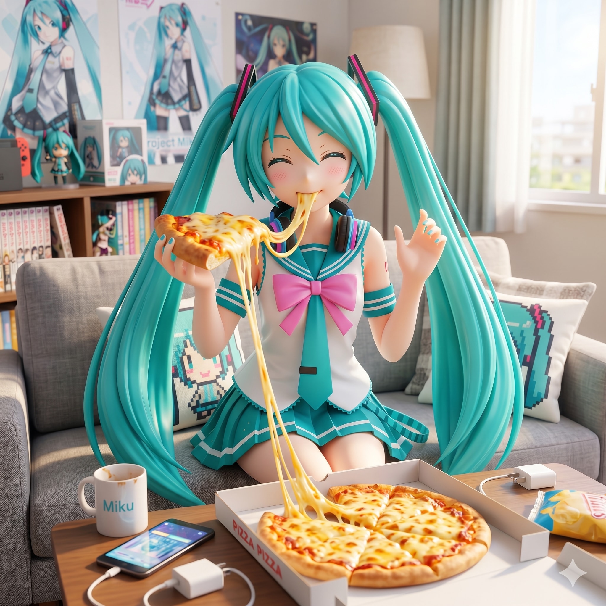 今日のお昼はピザです